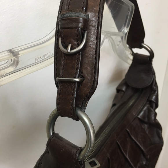 BALLY DARK BROWN LEATHER SMALL SHOULDER BAG PURSE - Picture 3 of 10